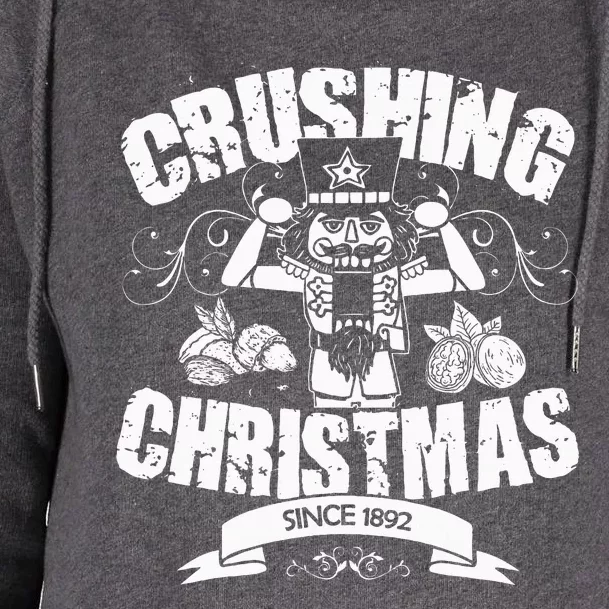 Nutcracker Crushing Christmas Gift Nut Cracker Womens Funnel Neck Pullover Hood