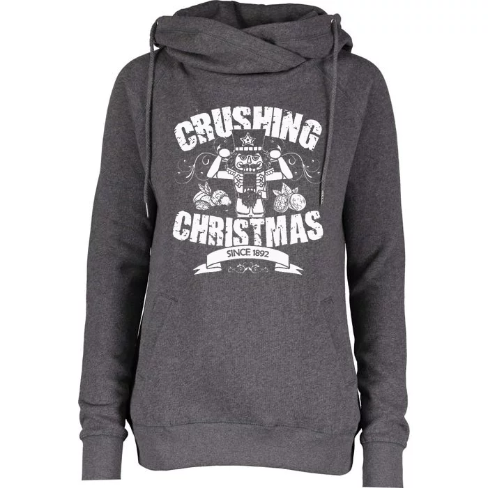 Nutcracker Crushing Christmas Gift Nut Cracker Womens Funnel Neck Pullover Hood