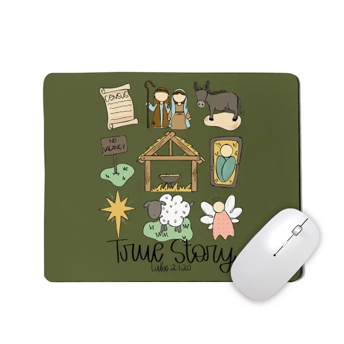 Nativity Christian Christmas Xmas True Story Manger Mousepad