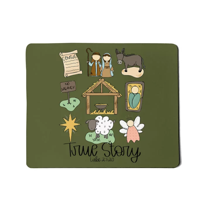 Nativity Christian Christmas Xmas True Story Manger Mousepad