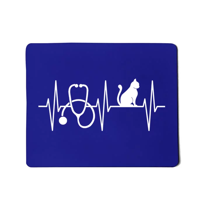 Nurse Cagift Cat Lover Nursing Heartbeat Registered Nurse Gift Mousepad