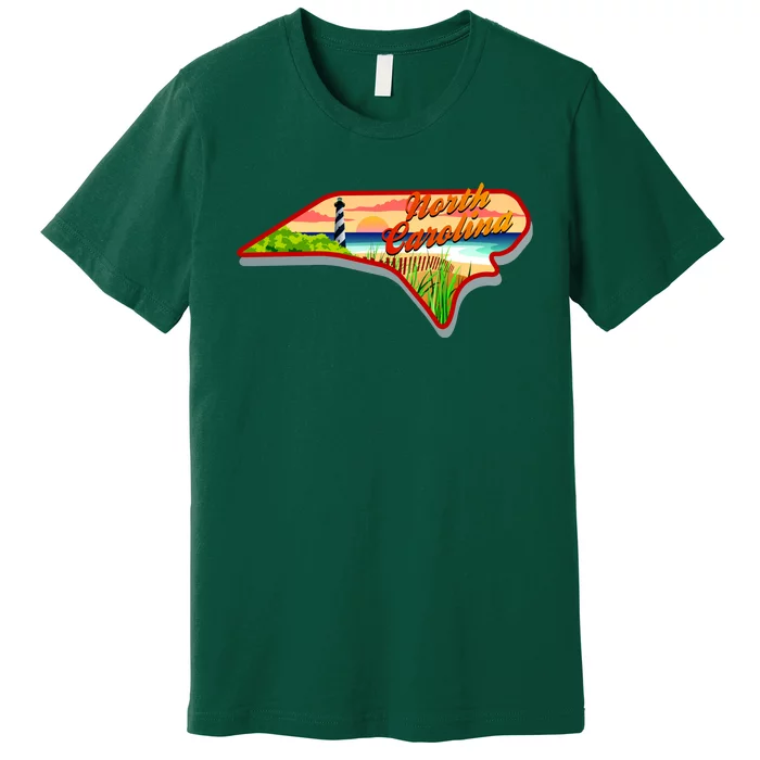 North Carolina Cartoon Illustration Premium T-Shirt