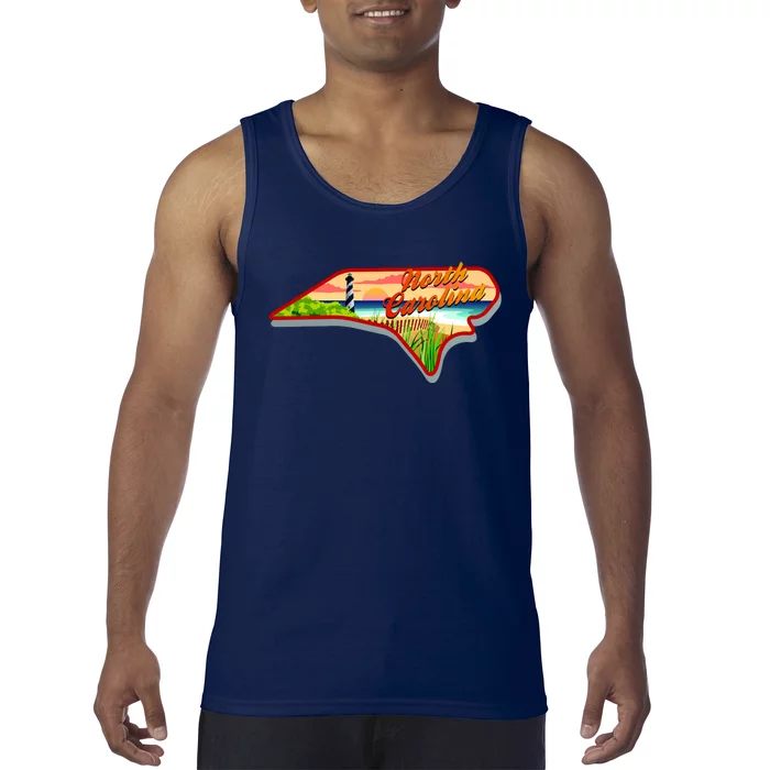 North Carolina Cartoon Illustration Tank Top