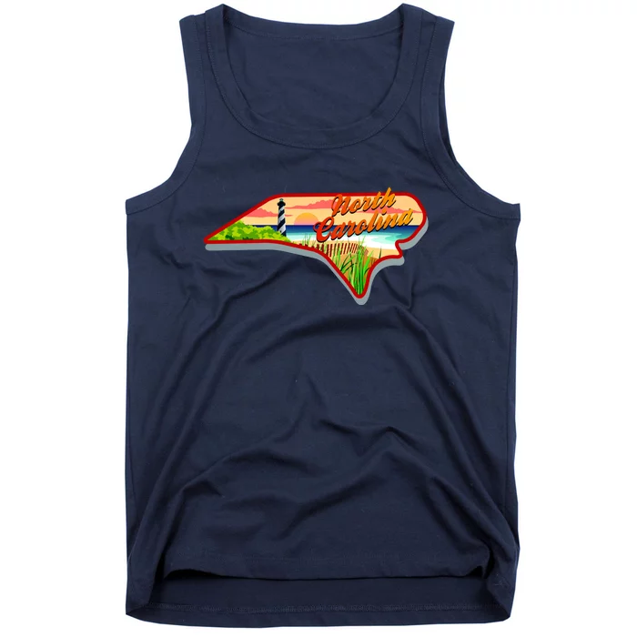 North Carolina Cartoon Illustration Tank Top