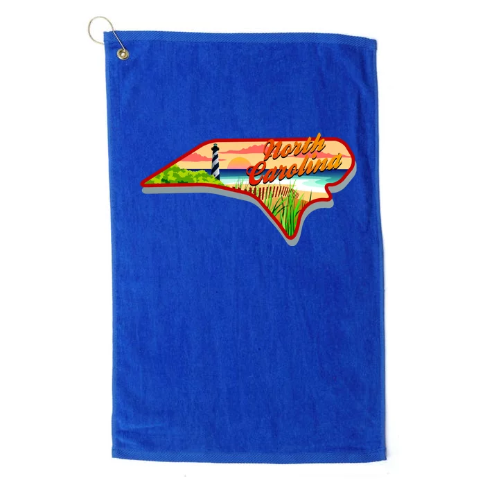 North Carolina Cartoon Illustration Platinum Collection Golf Towel