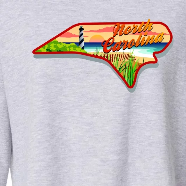 North Carolina Cartoon Illustration Cropped Pullover Crew