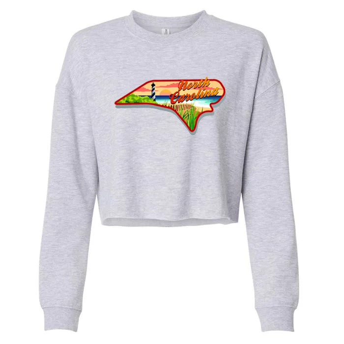 North Carolina Cartoon Illustration Cropped Pullover Crew