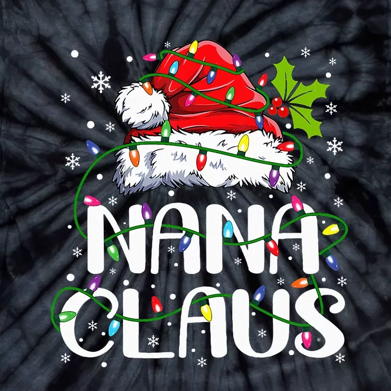 Nana Claus  Christmas Lights Pajama Family Matching Tie-Dye T-Shirt