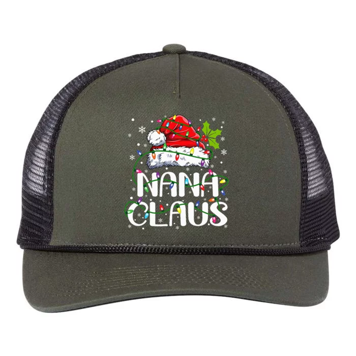 Nana Claus  Christmas Lights Pajama Family Matching Retro Rope Trucker Hat Cap