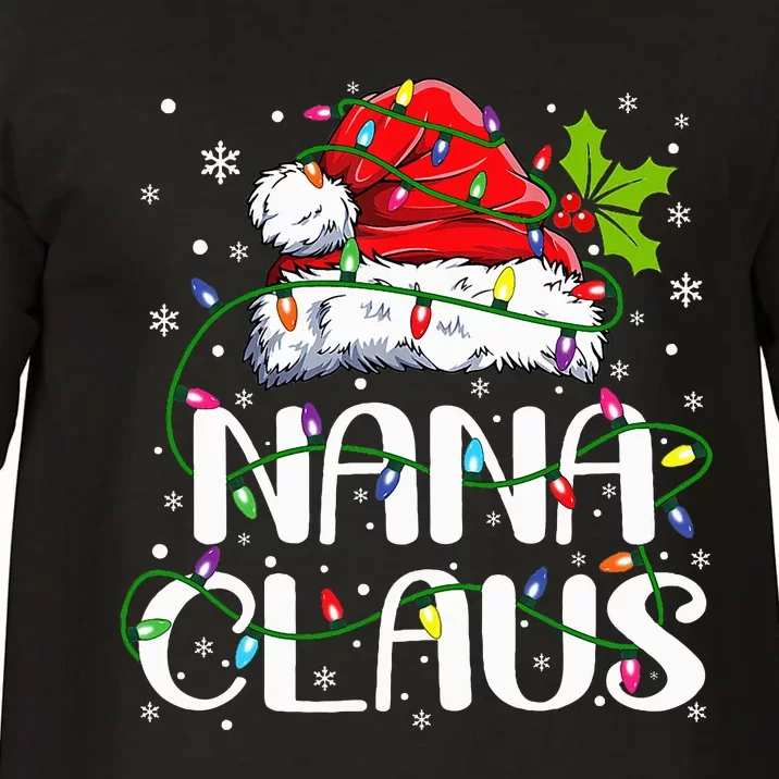 Nana Claus Christmas Lights Pajama Family Matching Comfort Colors T-Shirt