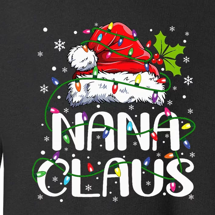 Nana Claus Christmas Lights Pajama Family Matching Toddler Sweatshirt