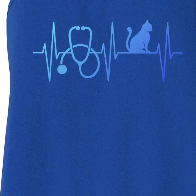 Nurse Cagift Cat Lover Nursing Heartbeat Registered Nurse Gift Women's Racerback Tank