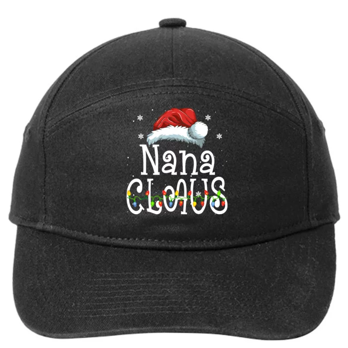 Nana Claus Christmas Pajama Family Matching Xmas 7-Panel Snapback Hat