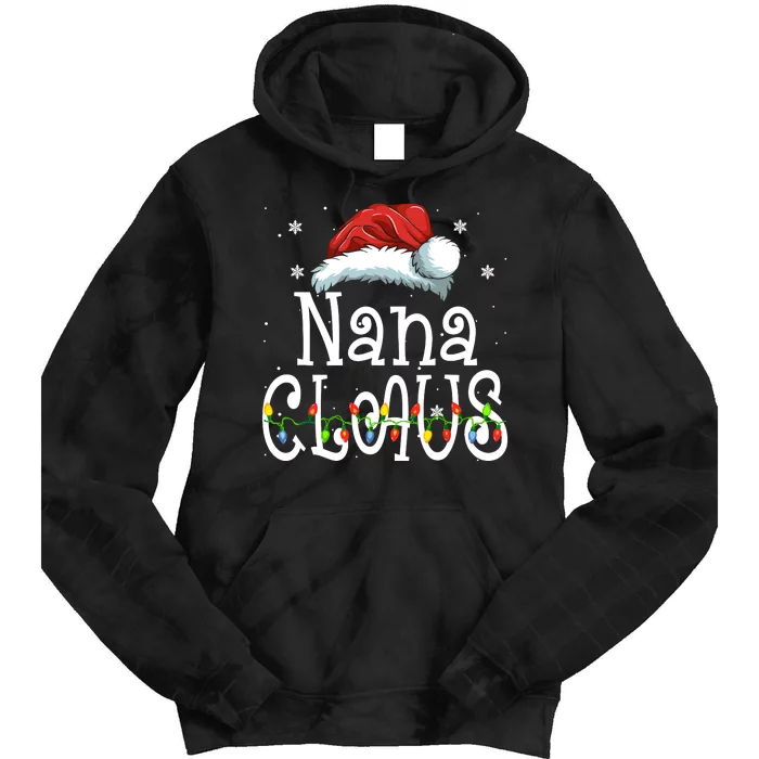 Nana Claus Christmas Pajama Family Matching Xmas Tie Dye Hoodie