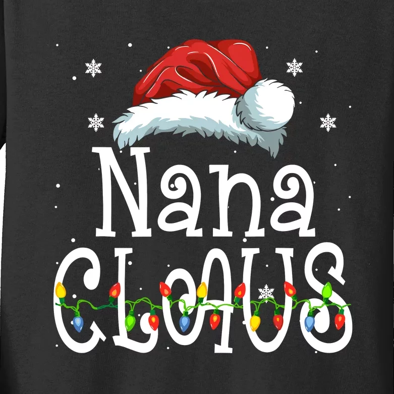 Nana Claus Christmas Pajama Family Matching Xmas Kids Long Sleeve Shirt