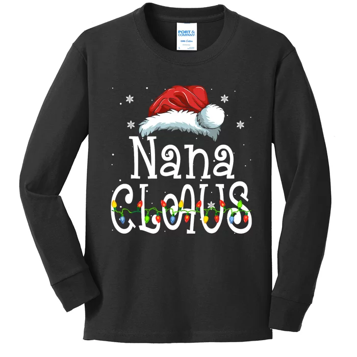 Nana Claus Christmas Pajama Family Matching Xmas Kids Long Sleeve Shirt