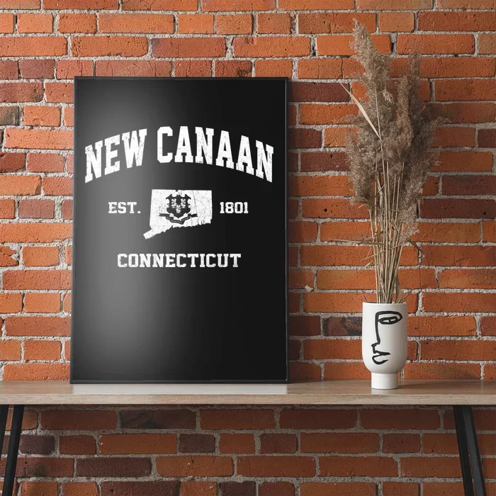 New Canaan Connecticut CT Vintage State Athletic Style Poster