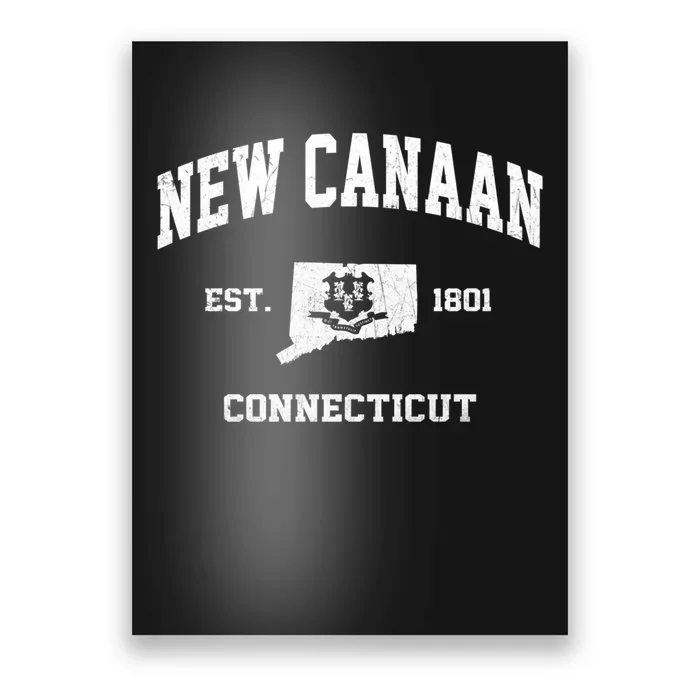 New Canaan Connecticut CT Vintage State Athletic Style Poster