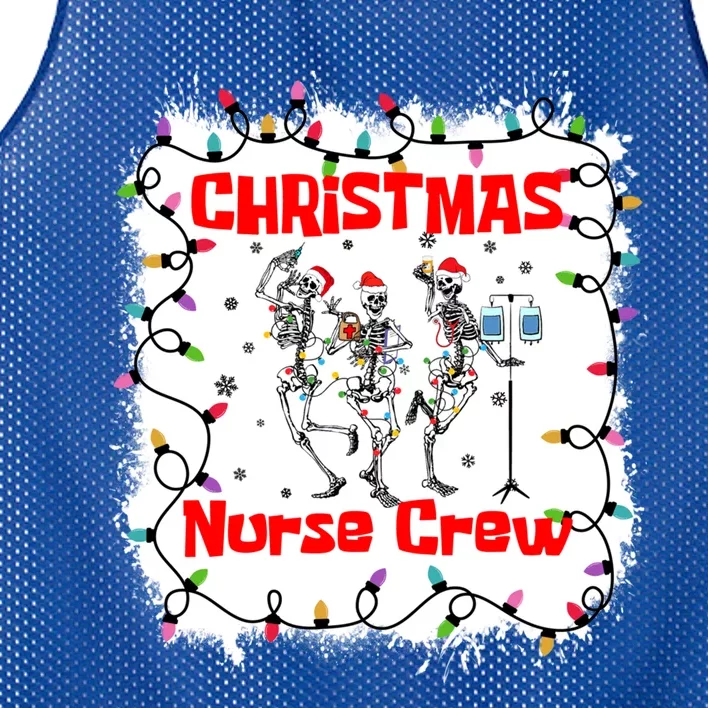 Nurse Crew Dancing Skeleton Merry Christmas Nursing Scrub Gift Mesh Reversible Basketball Jersey Tank