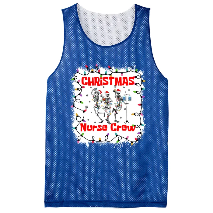 Nurse Crew Dancing Skeleton Merry Christmas Nursing Scrub Gift Mesh Reversible Basketball Jersey Tank