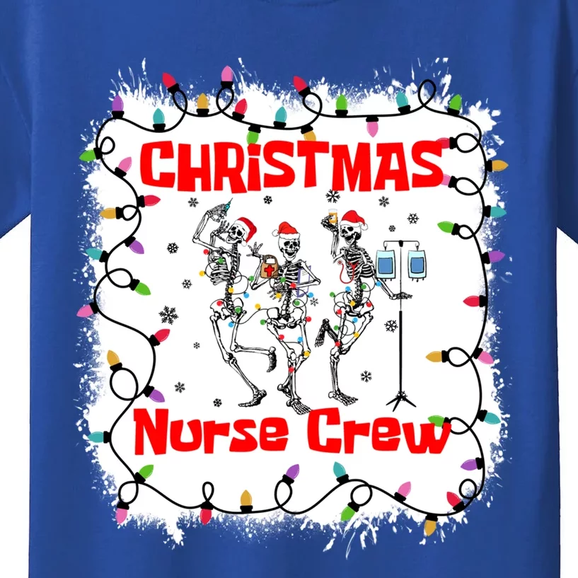 Nurse Crew Dancing Skeleton Merry Christmas Nursing Scrub Gift Kids T-Shirt