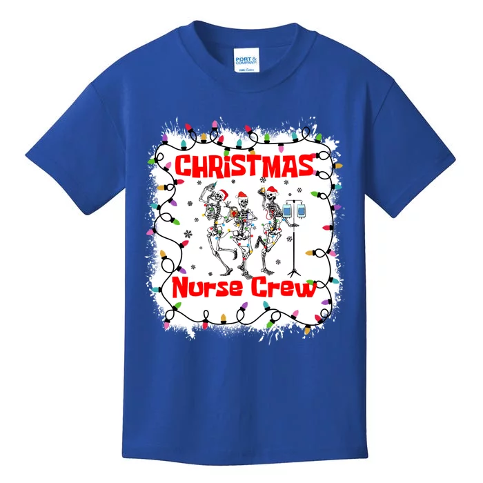 Nurse Crew Dancing Skeleton Merry Christmas Nursing Scrub Gift Kids T-Shirt