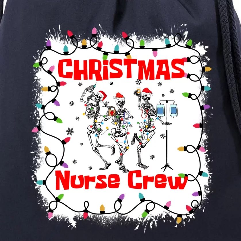 Nurse Crew Dancing Skeleton Merry Christmas Nursing Scrub Gift Drawstring Bag