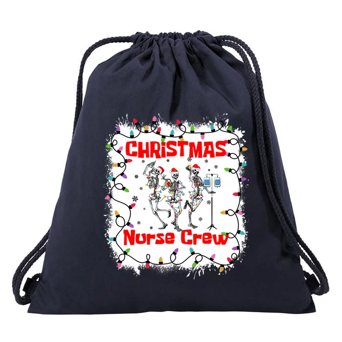 Nurse Crew Dancing Skeleton Merry Christmas Nursing Scrub Gift Drawstring Bag