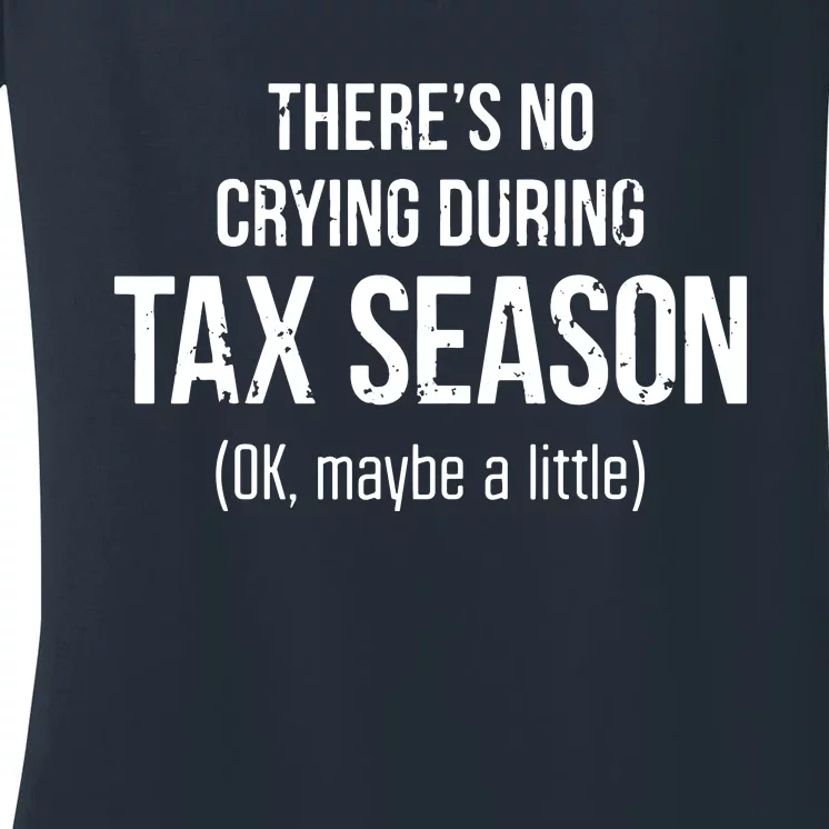 No Crying During Tax Season Funny CPA Accountant Gift Women's V-Neck T-Shirt