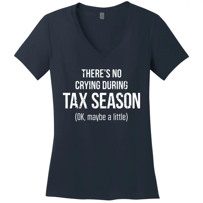 No Crying During Tax Season Funny CPA Accountant Gift Women's V-Neck T-Shirt