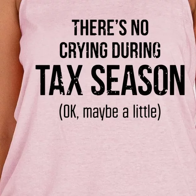 No Crying During Tax Season Funny CPA Accountant Gift Women's Knotted Racerback Tank