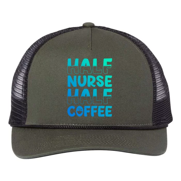 Nurse Coffee Design Half Nurse Half Coffee Gift Retro Rope Trucker Hat Cap