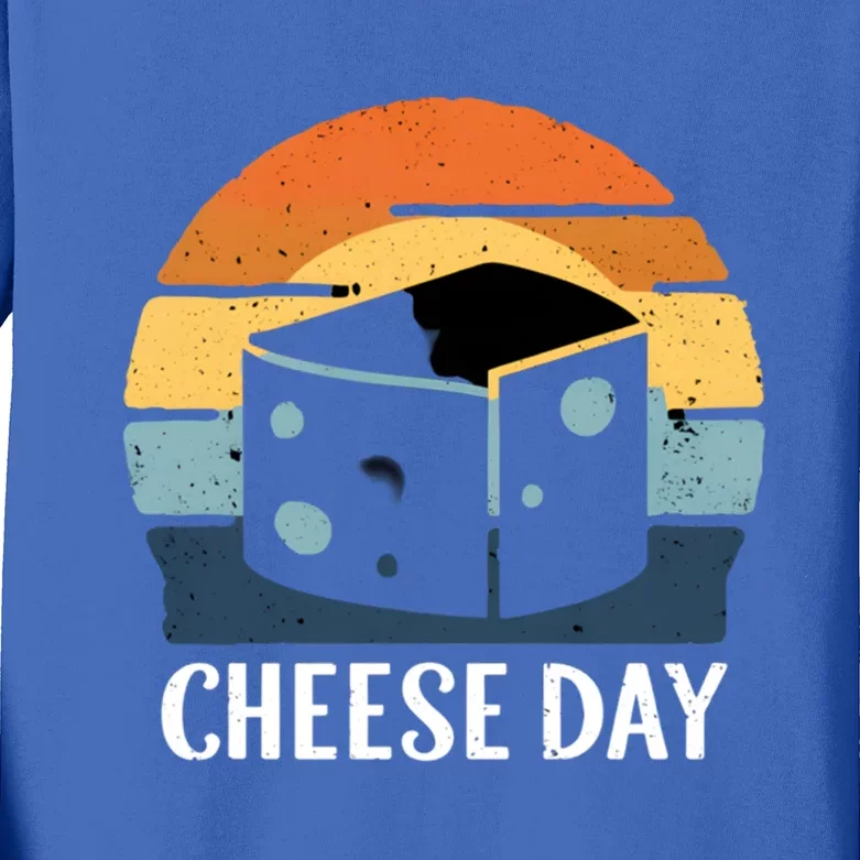 National Cheese Day Funny Cheese Lover Product Gift Kids Long Sleeve Shirt