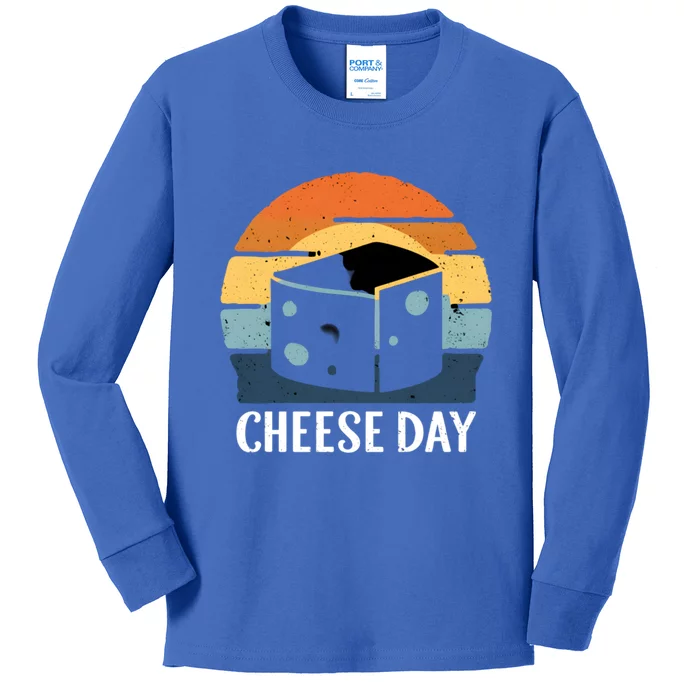 National Cheese Day Funny Cheese Lover Product Gift Kids Long Sleeve Shirt