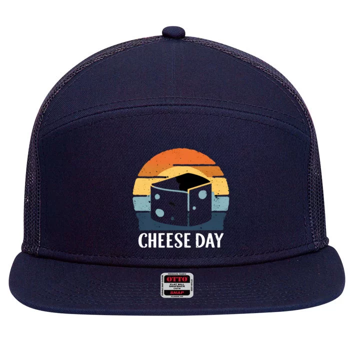 National Cheese Day Funny Cheese Lover Product Gift 7 Panel Mesh Trucker Snapback Hat