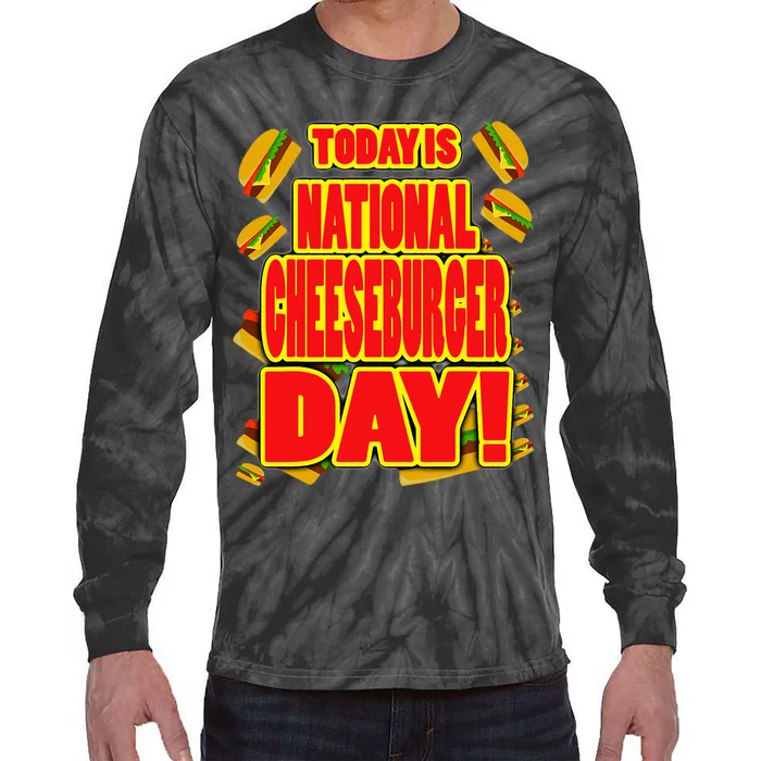 National Cheeseburger Day Tie-Dye Long Sleeve Shirt