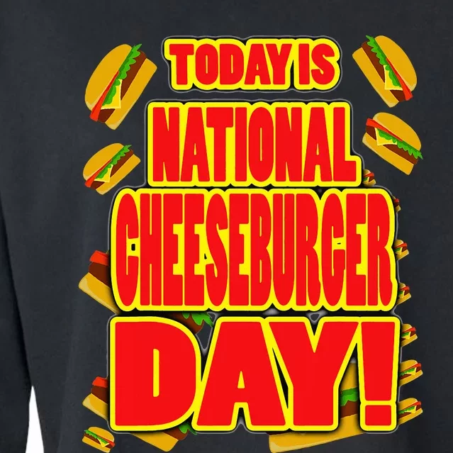 National Cheeseburger Day Cropped Pullover Crew