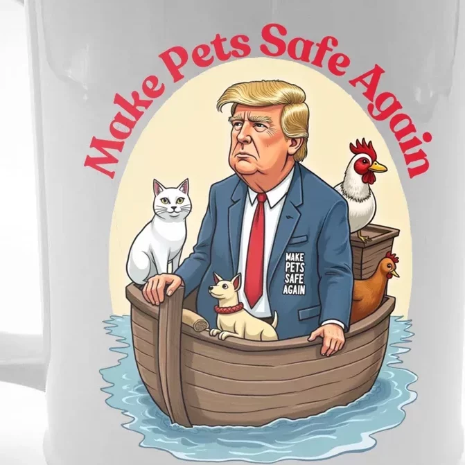 Noah Cats Dogs Make Pets Safe Again Democratic Republican Great Gift Front & Back Beer Stein