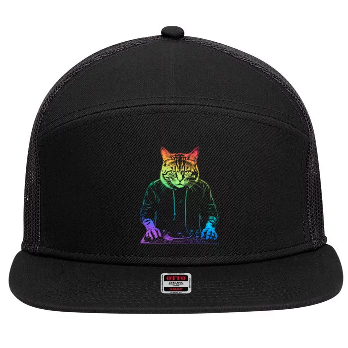 Neon Cat Dj 7 Panel Mesh Trucker Snapback Hat