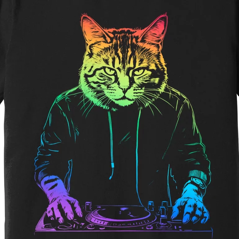 Neon Cat Dj Premium T-Shirt