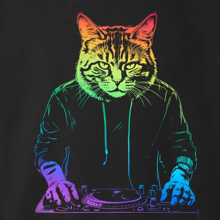 Neon Cat Dj Toddler Hoodie