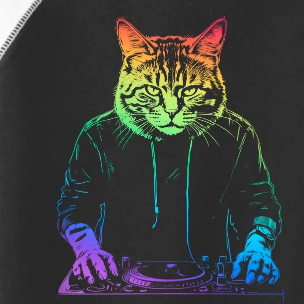 Neon Cat Dj Toddler Fine Jersey T-Shirt