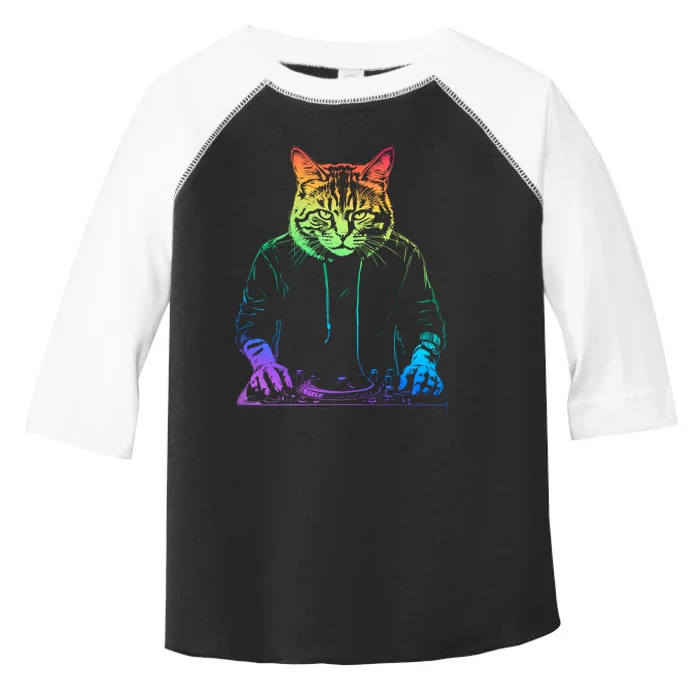 Neon Cat Dj Toddler Fine Jersey T-Shirt