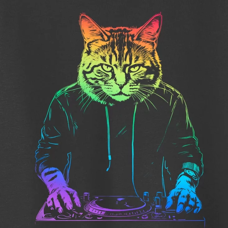 Neon Cat Dj Toddler T-Shirt