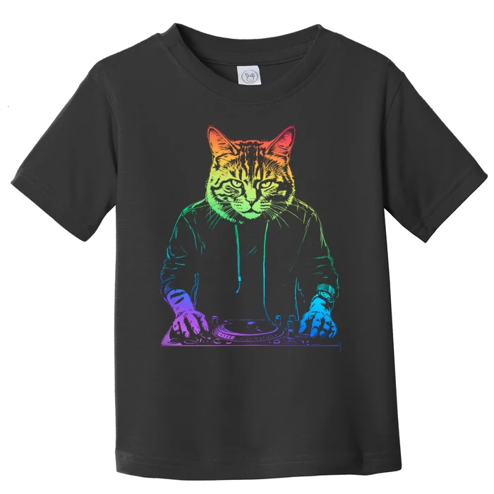 Neon Cat Dj Toddler T-Shirt