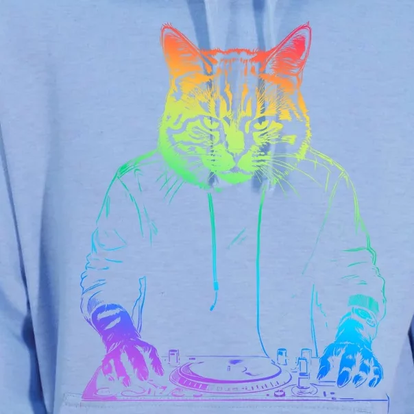 Neon Cat Dj Unisex Surf Hoodie