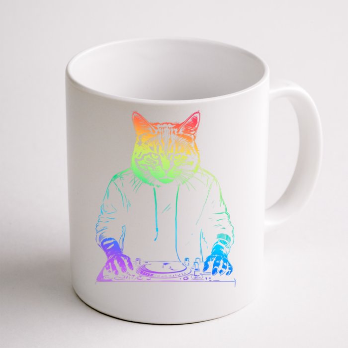 Neon Cat Dj Front & Back Coffee Mug