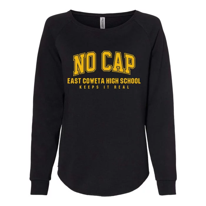 No Cap East Coweta High School Keepin It Real Womens California Wash Sweatshirt