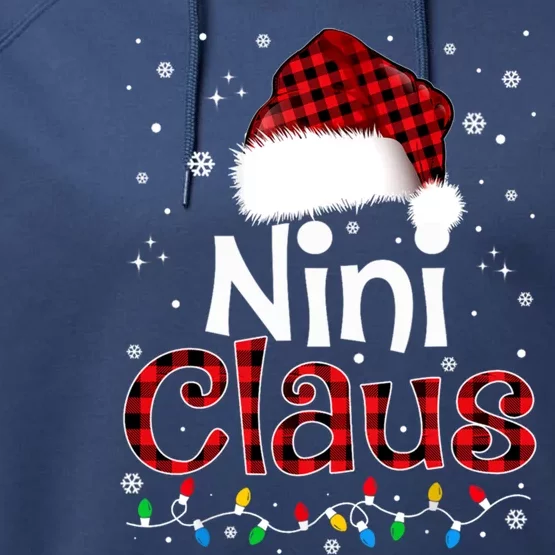 Nini Claus Funny Santa Claus Matching Family Pajamas Great Gift Performance Fleece Hoodie