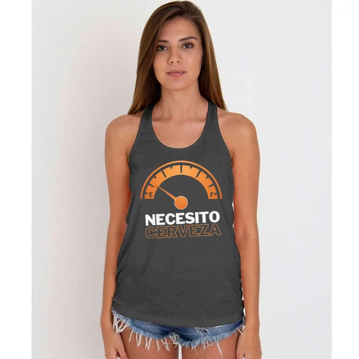 Necesito Cerveza Funny Spanish Beer Lover Women's Knotted Racerback Tank